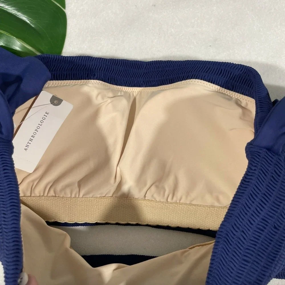 NWT Allihop Anthropologie Smocked  Bikini Top‎